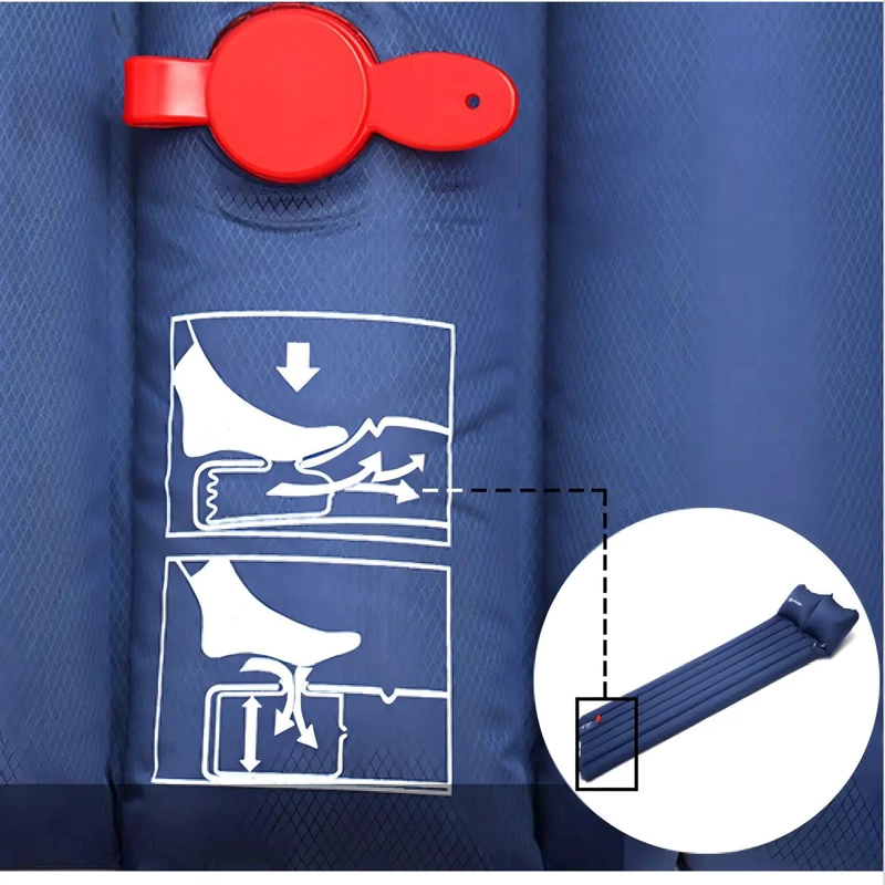 COLCHONETA INFLABLE PLEGABLE PARA CAMPING Y PICNIC COLOR AZUL - 4