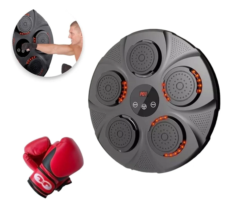 MAQUINA DE BOXEO CON SOPORTE PARA PARED Y FUNCION MUSICAL PARA ENTRENAMIENTO - 1