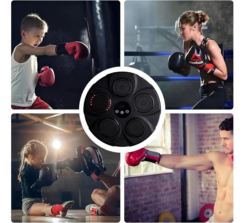 MAQUINA DE BOXEO CON SOPORTE PARA PARED Y FUNCION MUSICAL PARA ENTRENAMIENTO - 2