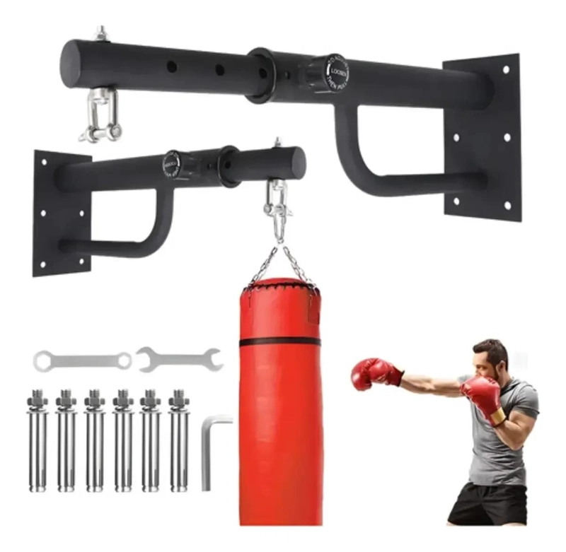BASE SOPORTE REFORZADO PARA COSTAL DE BOXEO CON BARRA PARA HAMACA - 1