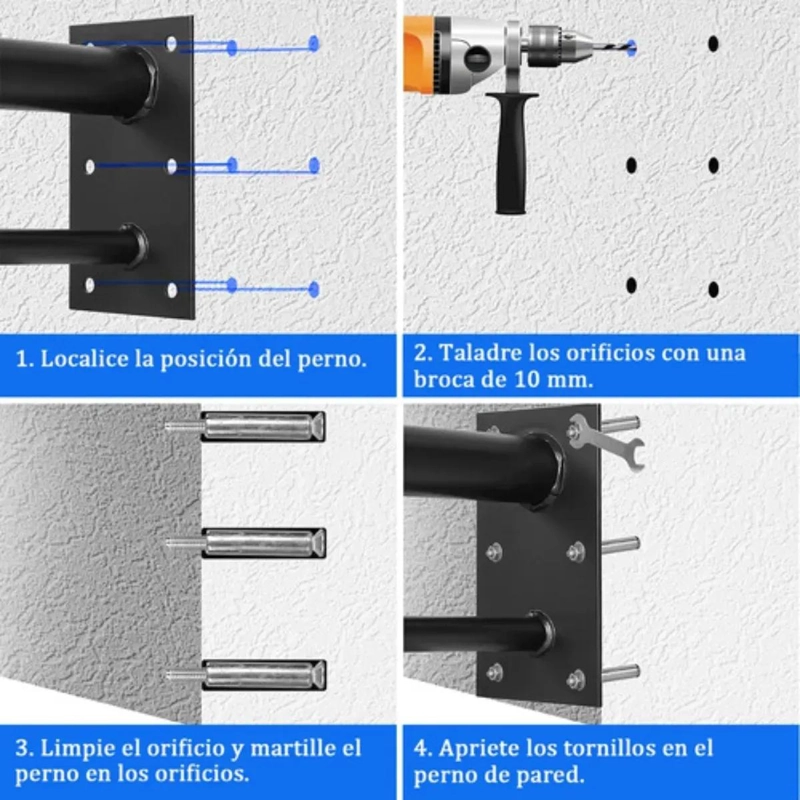 BASE SOPORTE REFORZADO PARA COSTAL DE BOXEO CON BARRA PARA HAMACA - 3