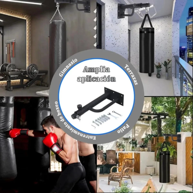 BASE SOPORTE REFORZADO PARA COSTAL DE BOXEO CON BARRA PARA HAMACA - 4
