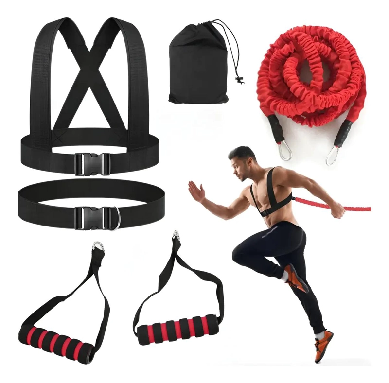 KIT DE ENTRENAMIENTO CON BANDA DE RESISTENCIA Y CUERDA DE VELOCIDAD DE 2.20M - 1