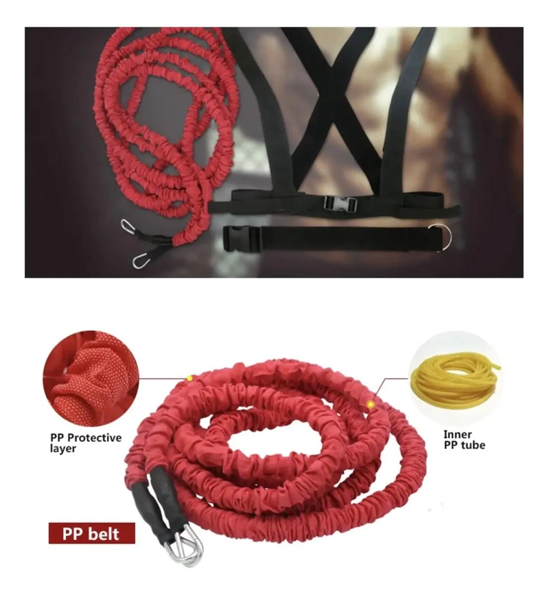 KIT DE ENTRENAMIENTO CON BANDA DE RESISTENCIA Y CUERDA DE VELOCIDAD DE 2.20M - 3