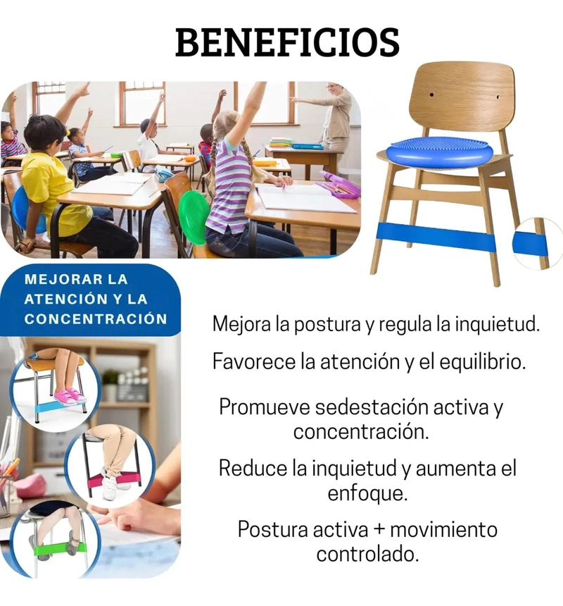 SET DE COJIN PARA EQUILIBRIO SENSORIAL CON 5 BANDAS ELASTICAS PARA TERAPIA - 5