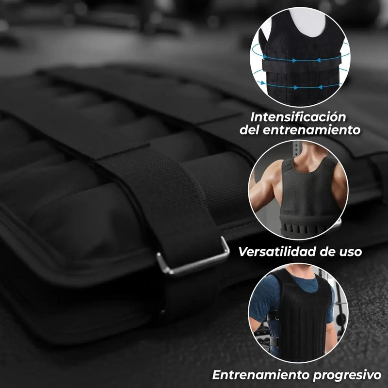 CHALECO DE PESO AJUSTABLE CON LASTRE DE 10 KG PARA ENTRENAMIENTO - 4