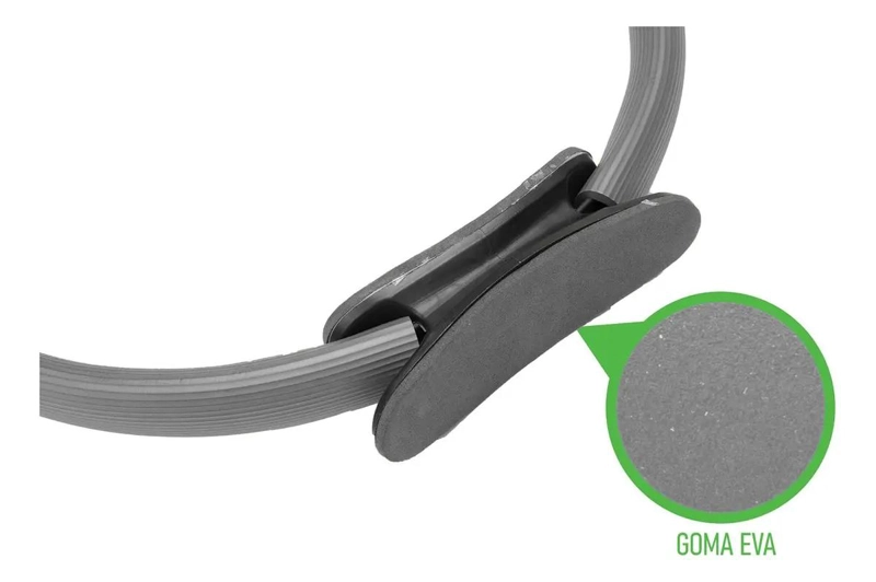 ARO PARA YOGA Y PILATES CON MANGO ERGONOMICO COLOR GRIS - 4