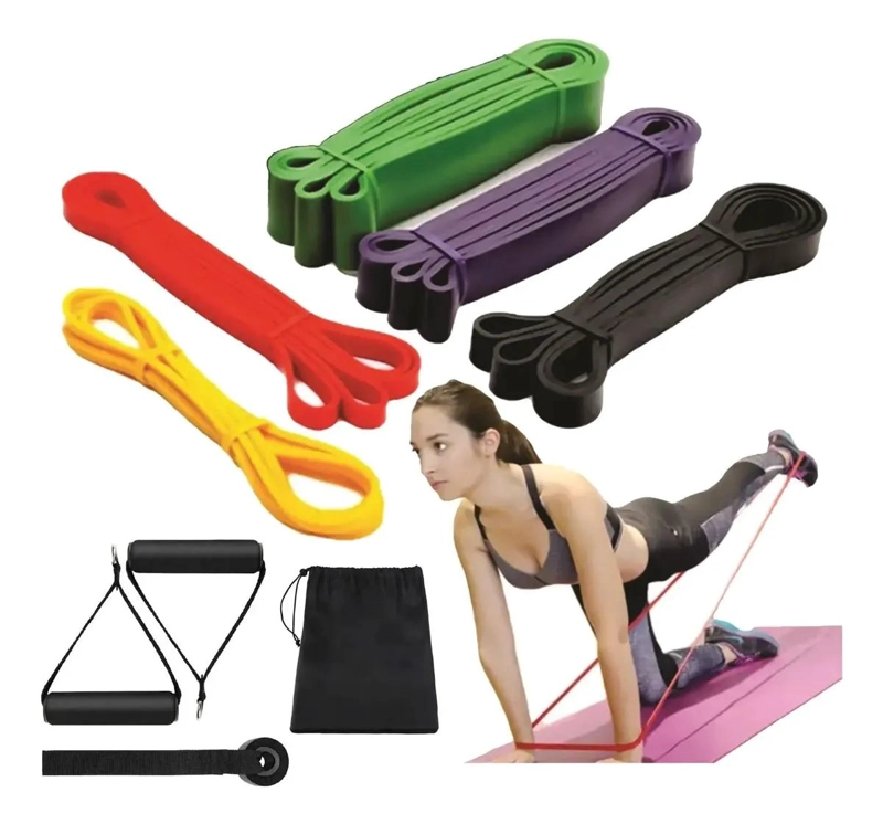 SET DE BANDAS ELASTICAS DE RESISTENCIA CON 5 NIVELES Y ACCESORIOS - 1
