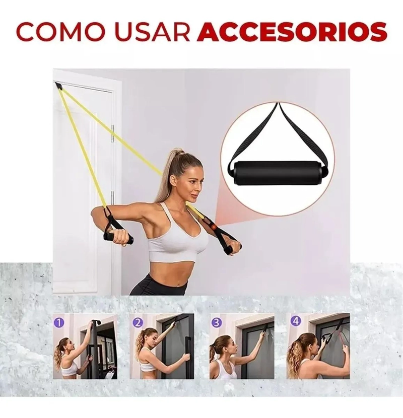 SET DE BANDAS ELASTICAS DE RESISTENCIA CON 5 NIVELES Y ACCESORIOS - 4