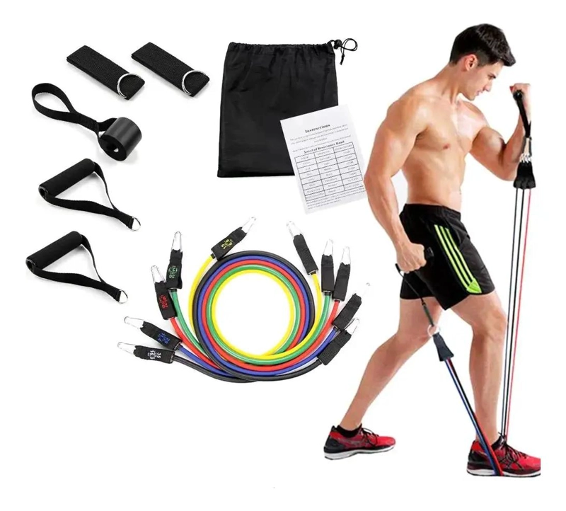 KIT DE 5 BANDAS ELASTICAS PARA EJERCICIO Y ENTRENAMIENTO DEPORTIVO - 2