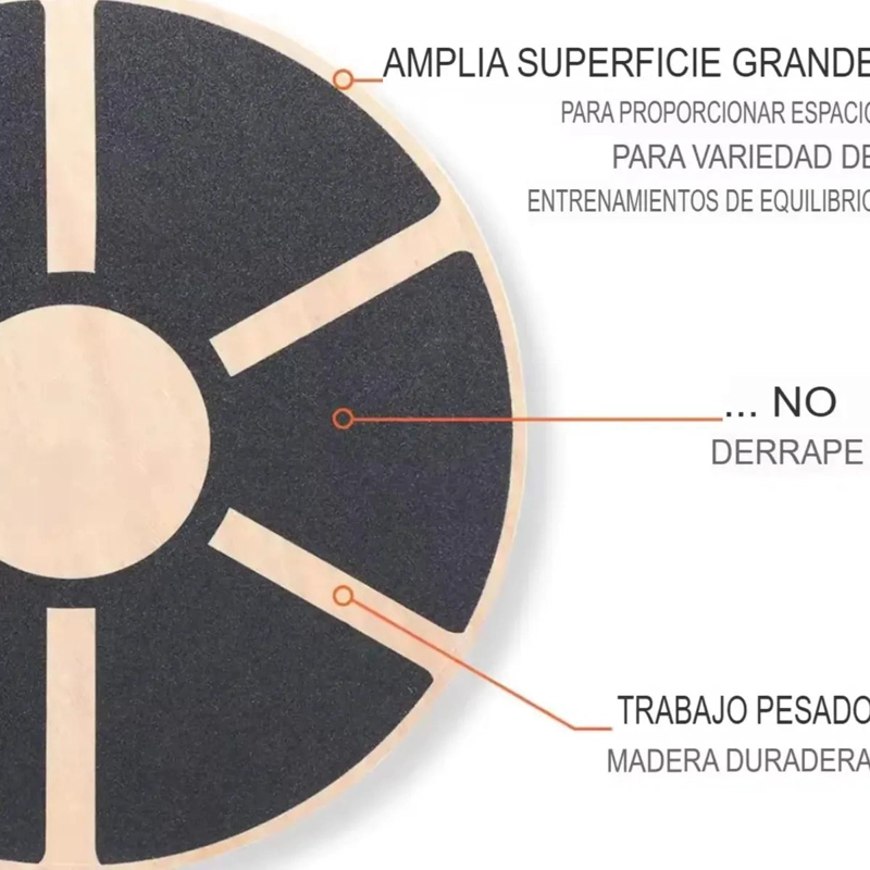 TABLA DE EQUILIBRIO DE MADERA CON BASE ANTIDESLIZANTE PARA EJERCICIOS - 3