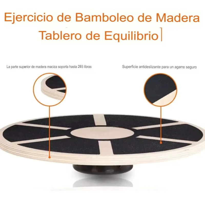 TABLA DE EQUILIBRIO DE MADERA CON BASE ANTIDESLIZANTE PARA EJERCICIOS - 4