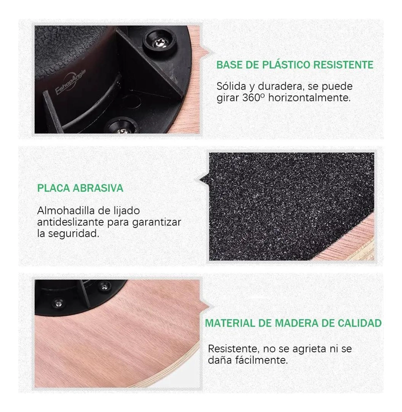 TABLA DE EQUILIBRIO DE MADERA PARA EJERCICIOS DE BALANCE Y FISIOTERAPIA - 4