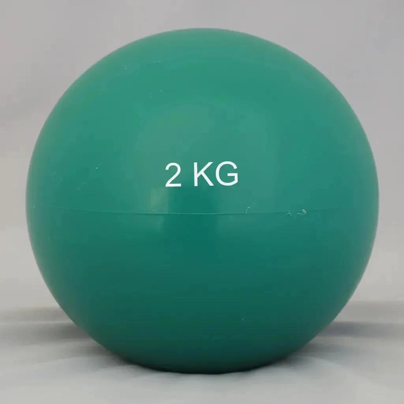 BALON MEDICINAL DE SILICONA 2 KG COLOR VERDE SIN REBOTE PARA EJERCICIOS - 1