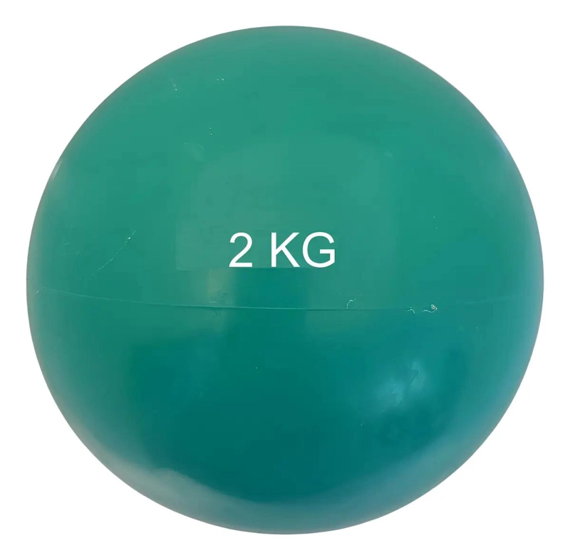 BALON MEDICINAL DE SILICONA 2 KG COLOR VERDE SIN REBOTE PARA EJERCICIOS - 4