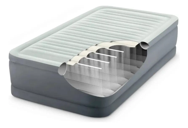 COLCHON INFLABLE ELE CTRICO PARA 1.5 PLAZAS CON ELEVACION Y DISEÑO GRIS - 3