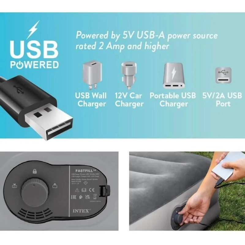 COLCHON INFLABLE ELE CTRICO CON CONEXION USB PARA DOS PERSONAS 152X203X36 CM - 4