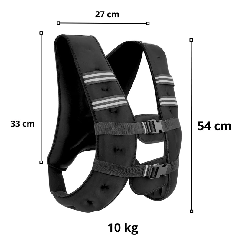 CHALECO DE PESO AJUSTABLE PARA ENTRENAMIENTO FITNESS Y CROSSFIT 10 KG - 2