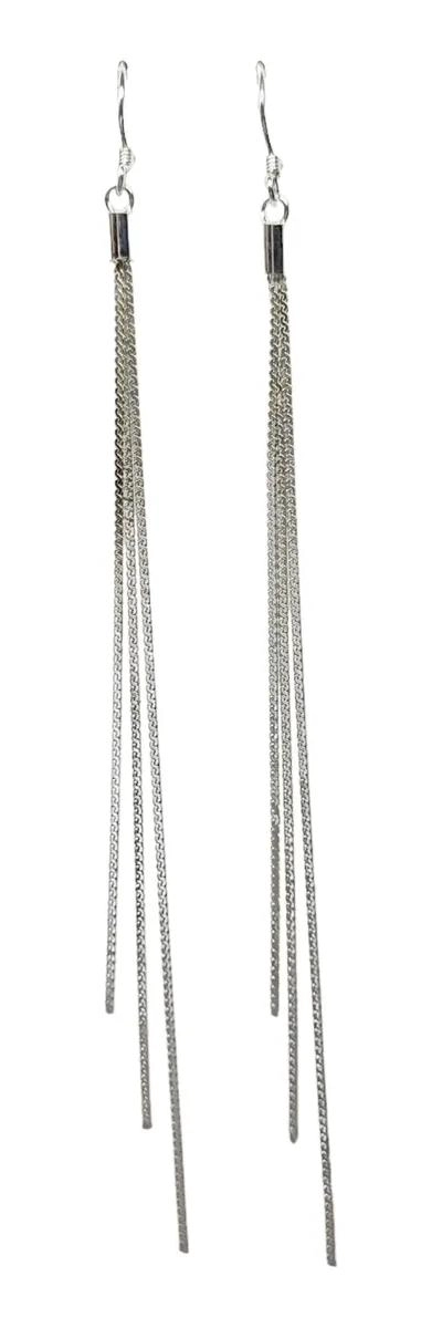 AROS COLGANTES ELEGANTES DE PLATA FINA 925 CON DISEÑO DELICADO - 1