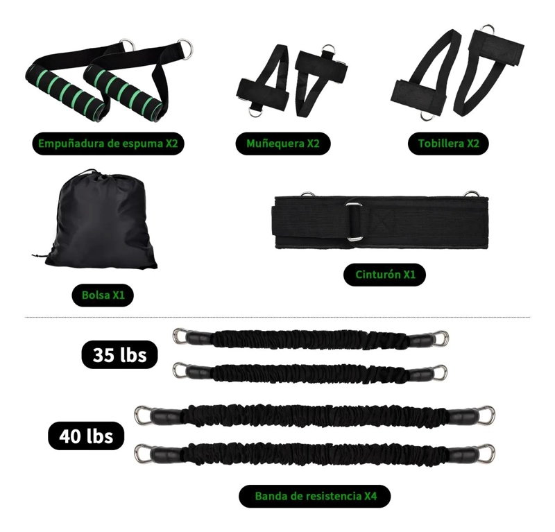BANDAS DE RESISTENCIA PARA ENTRENAMIENTO DE BOXEO Y SALTO - 2