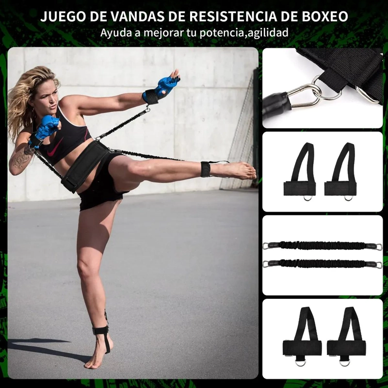 BANDAS DE RESISTENCIA PARA ENTRENAMIENTO DE BOXEO Y SALTO - 5