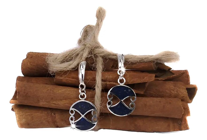 ARO CIRCULAR DE PLATA FINA CON PIEDRA NATURAL DE LAPISLAZULI - 2