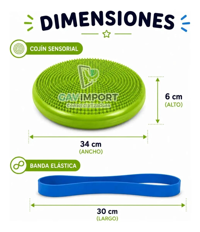KIT DE COJIN SENSORIAL CON 5 BANDAS PARA REGULACION EN AUTISMO Y TDAH COLOR AZUL - 2