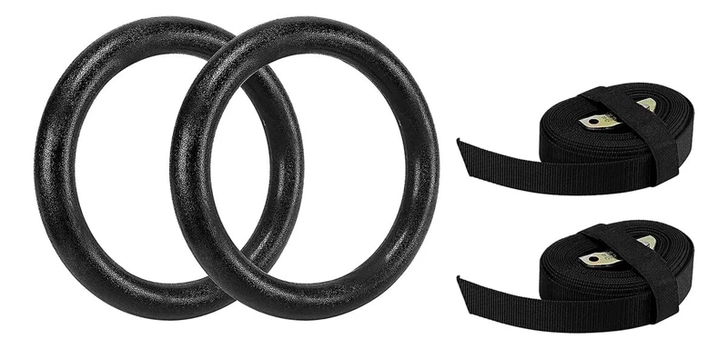 PAR DE ANILLAS PARA GIMNASIA Y ENTRENAMIENTO FUNCIONAL CON CORREAS AJUSTABLES - 1