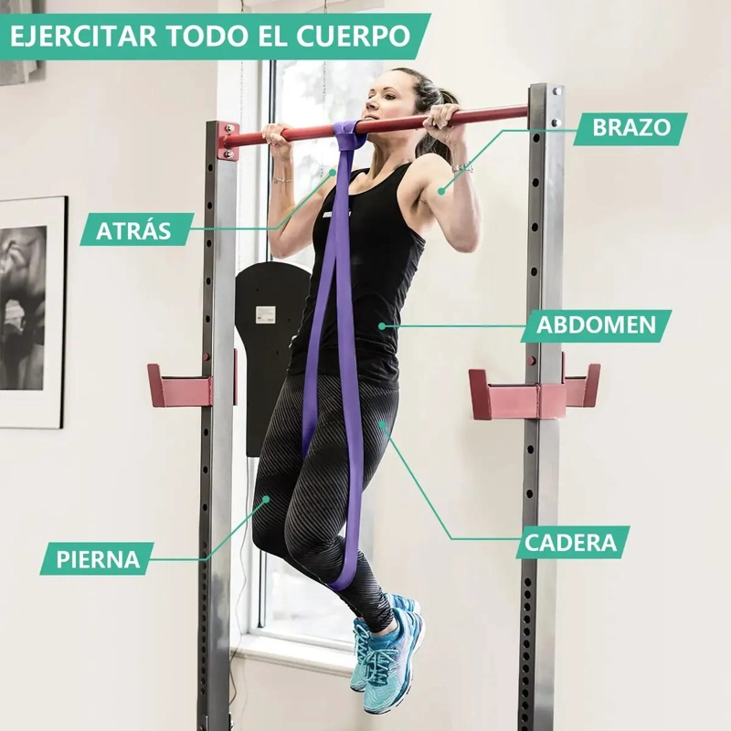 SET DE 3 BANDAS ELASTICAS DE RESISTENCIA PARA ENTRENAMIENTO Y FITNESS - 5