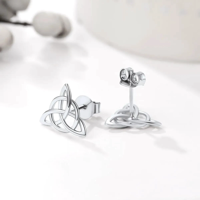 AROS DE PLATA 925 CON DISEÑO DE NUDO PARA MUJER ELEGANTES Y SOFISTICADOS - 3