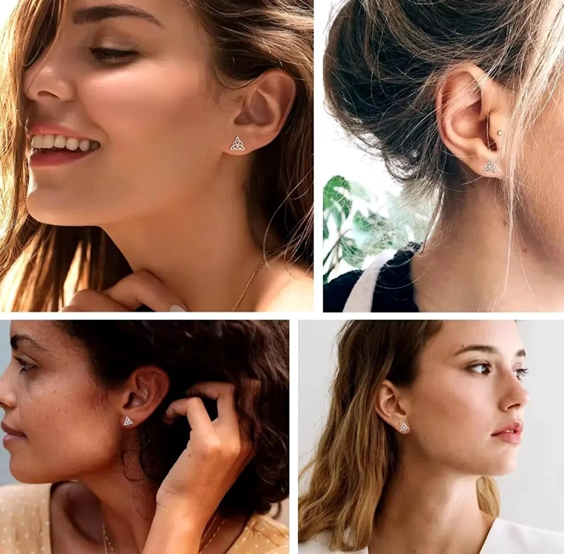 AROS DE PLATA 925 CON DISEÑO DE NUDO PARA MUJER ELEGANTES Y SOFISTICADOS - 4
