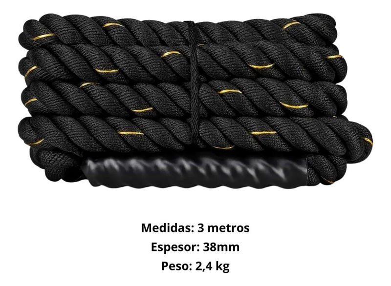 CUERDA PARA SALTAR PROFESIONAL 3 METROS DE LARGO Y 38 MM DE GROSOR - 5