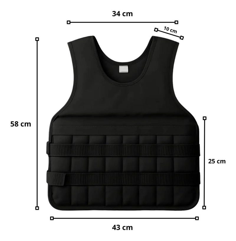 CHALECO DE PESO AJUSTABLE PARA ENTRENAMIENTO FITNESS Y CROSSFIT 20 KG - 2