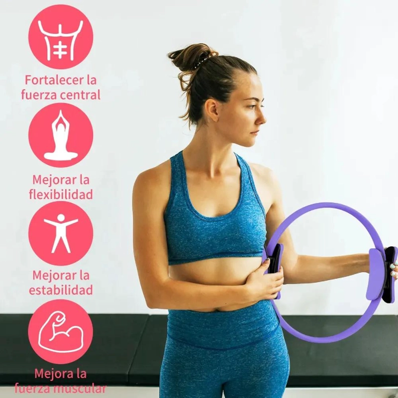 SET DE 13 BANDAS ELASTICAS PARA YOGA Y PILATES CON ANILLO DE RESISTENCIA VIOLETA - 4