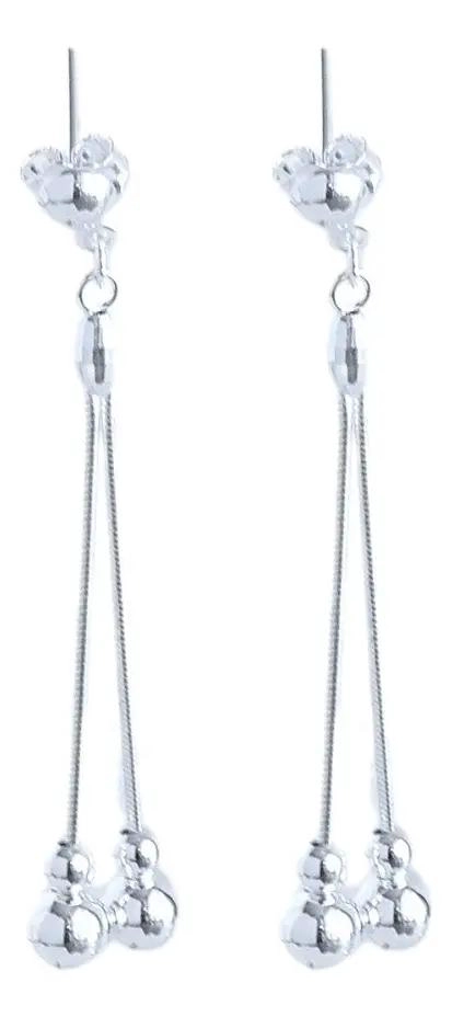 AROS DE PLATA CON DISEÑO DE PE NDULO ELEGANTE Y MODERNO - 1