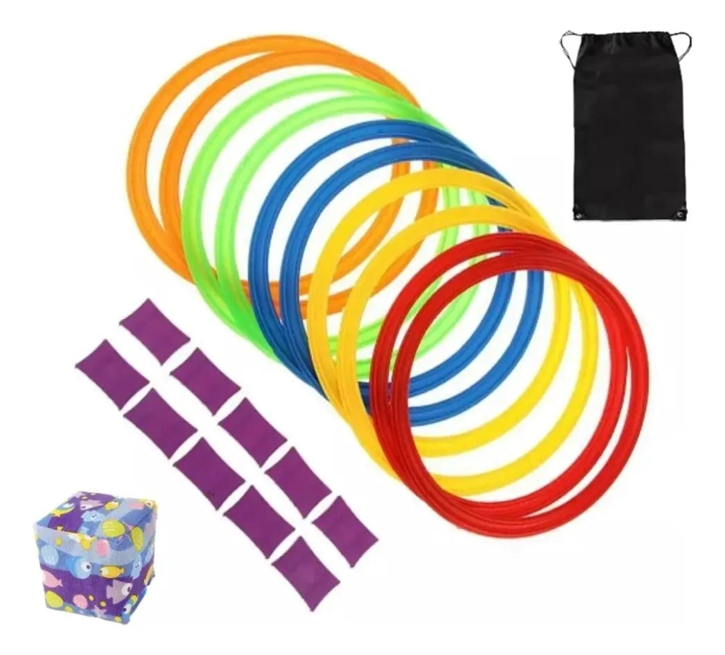 SET DE 10 ANILLOS PARA PSICOMOTRICIDAD Y AGILIDAD DEPORTIVA DE 38 CM - 1
