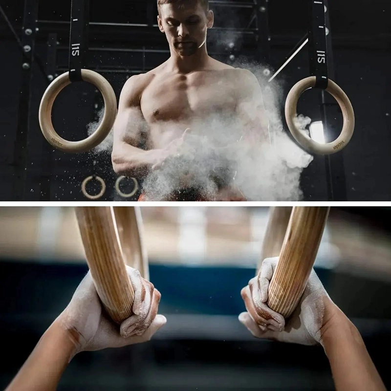 ANILLAS DE MADERA PARA GIMNASIA Y CALISTENIA FITNESS - 2