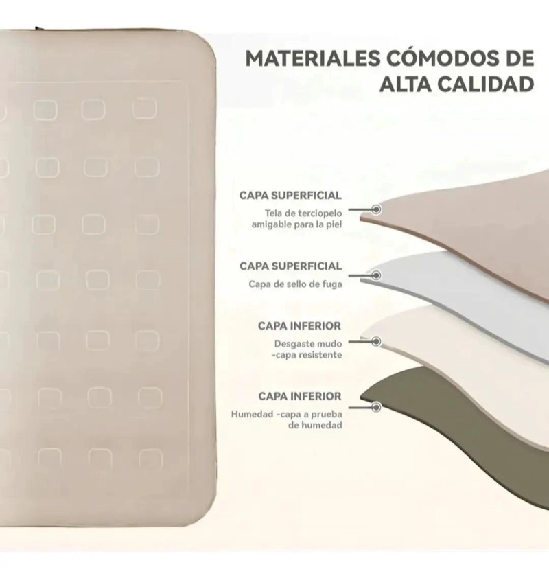 COLCHON INFLABLE PARA DOS PERSONAS CON BOMBA ELE CTRICA INTEGRADA - 4