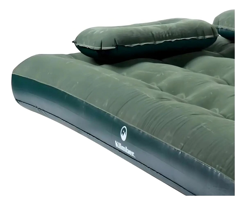 COMBO COLCHON INFLABLE 2 PLAZAS CON 2 ALMOHADAS Y BOMBA MANUAL - 1