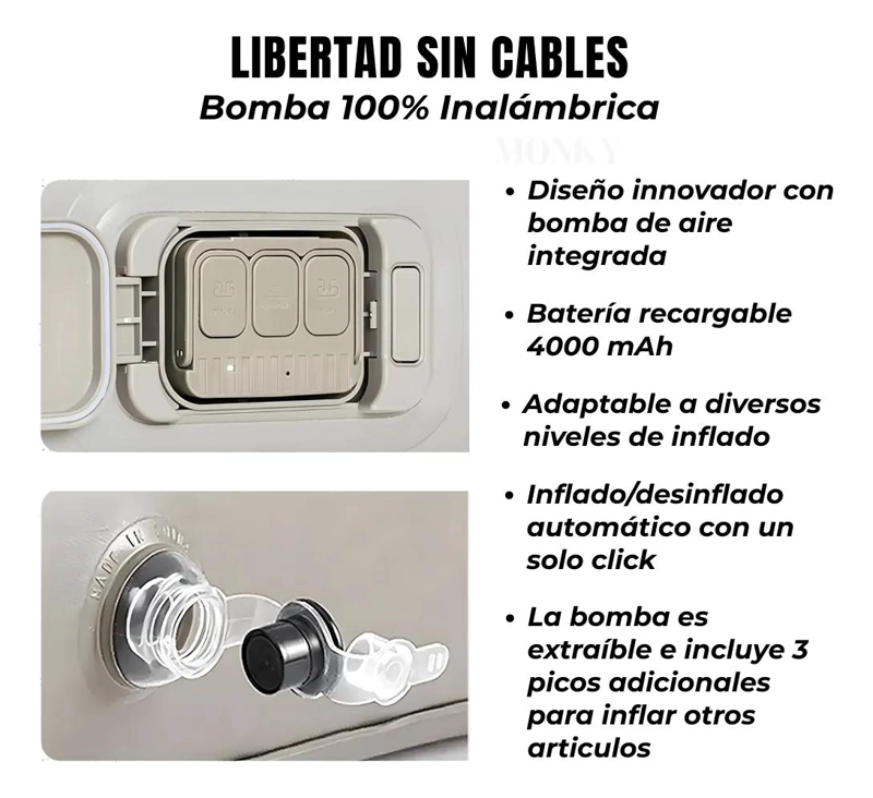 COLCHON INFLABLE ELE CTRICO INDIVIDUAL CON INFLADOR INCORPORADO - 3