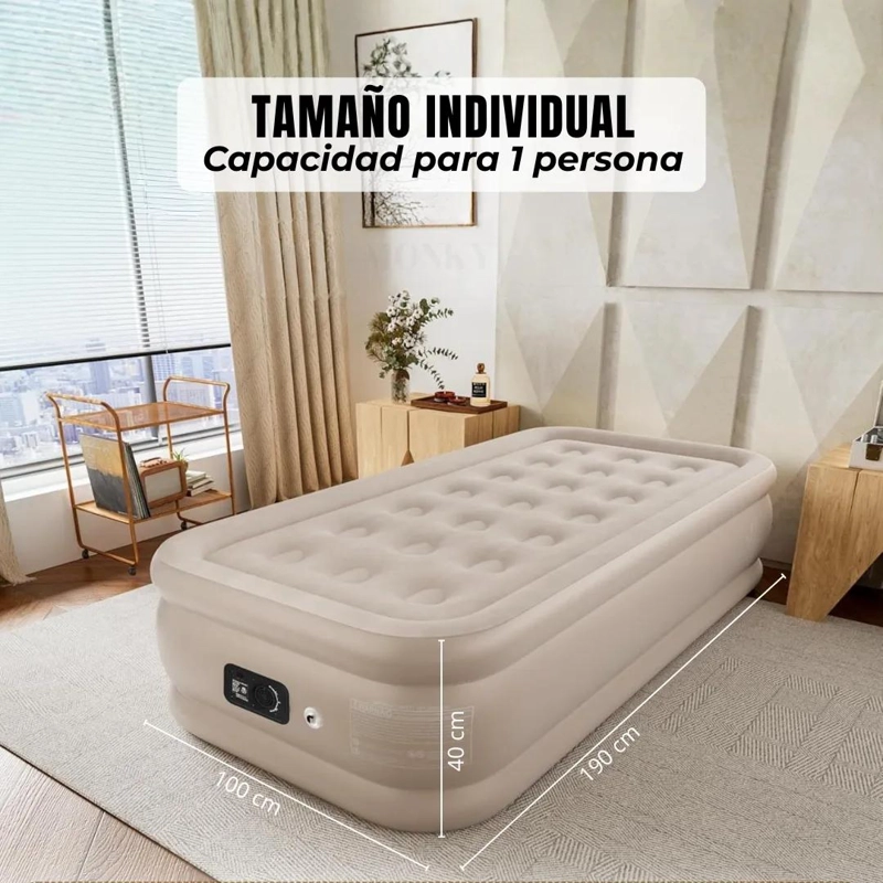 COLCHON INFLABLE ELE CTRICO INDIVIDUAL CON INFLADOR INCORPORADO - 5
