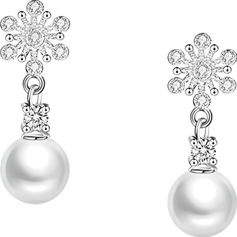 PENDIENTES DE PLATA 925 CON DISEÑO DE ARGOLLA Y PERLA PARA MUJER - 1