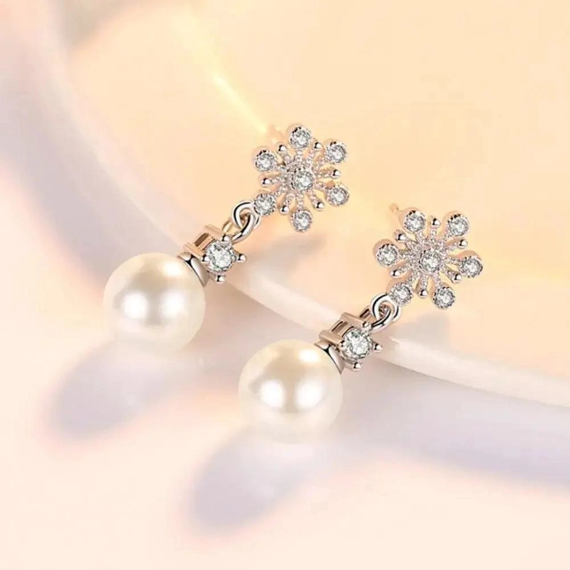 PENDIENTES DE PLATA 925 CON DISEÑO DE ARGOLLA Y PERLA PARA MUJER - 2