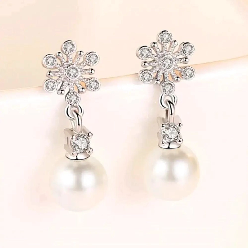 PENDIENTES DE PLATA 925 CON DISEÑO DE ARGOLLA Y PERLA PARA MUJER - 3