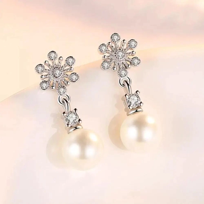PENDIENTES DE PLATA 925 CON DISEÑO DE ARGOLLA Y PERLA PARA MUJER - 4