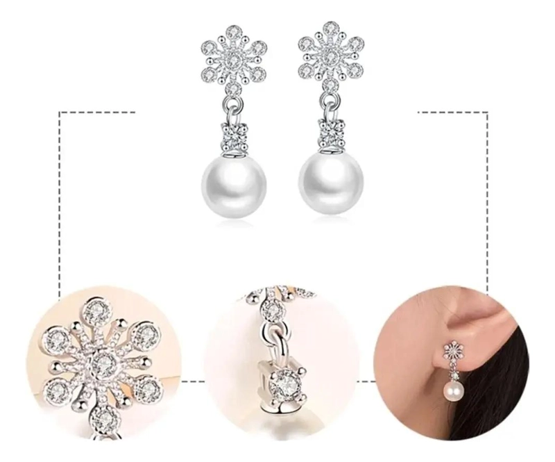 PENDIENTES DE PLATA 925 CON DISEÑO DE ARGOLLA Y PERLA PARA MUJER - 5