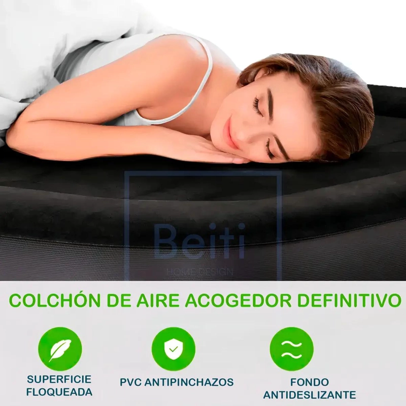 COLCHON INFLABLE ELE CTRICO PARA DOS PERSONAS CON BOMBA INTEGRADA - 3