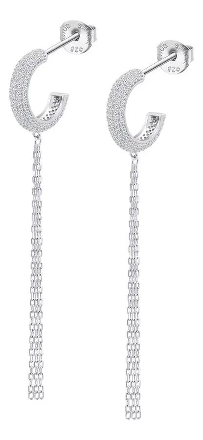 AROS DE PLATA CON DISEÑO MODERNO PARA MUJER EN COLORES VARIADOS - 1