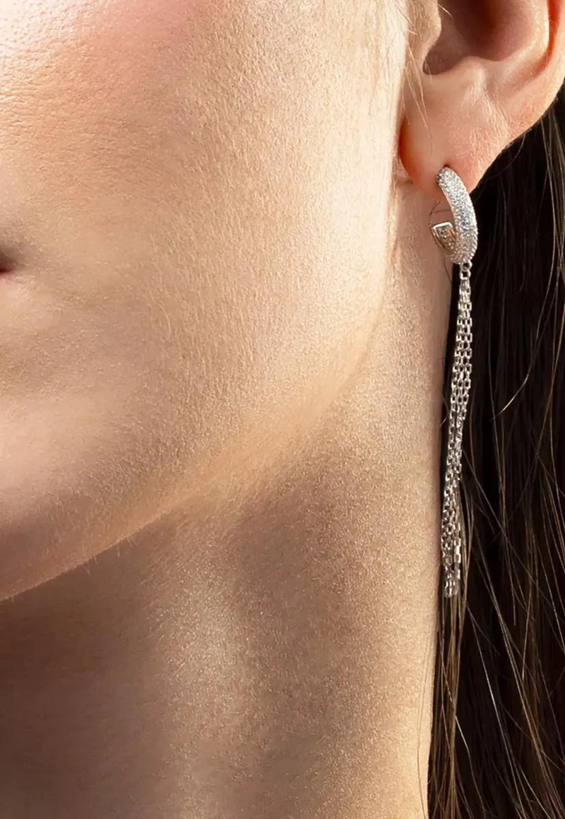 AROS DE PLATA CON DISEÑO MODERNO PARA MUJER EN COLORES VARIADOS - 2