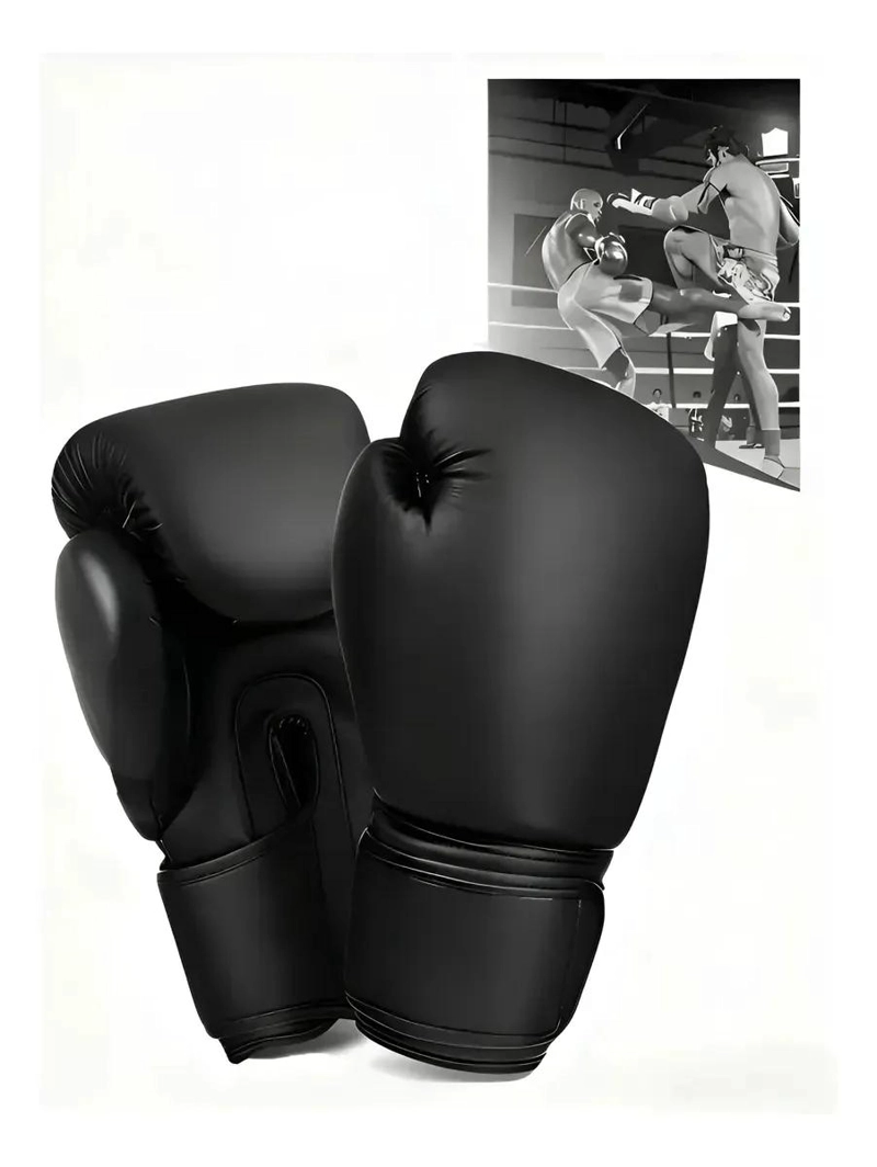 GUANTES DE BOXEO 12OZ CON CIERRE DE VELCRO PARA KICKBOXING Y ENTRENAMIENTO - 1